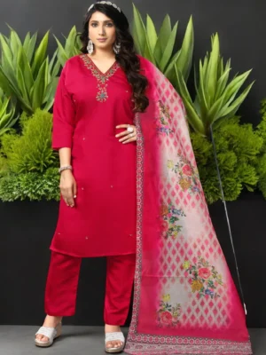 red_embroidery_dress_pant_dupatta